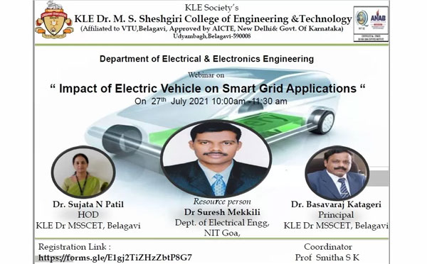Webinar on Impact of Electric Vehicles on smart grid applications