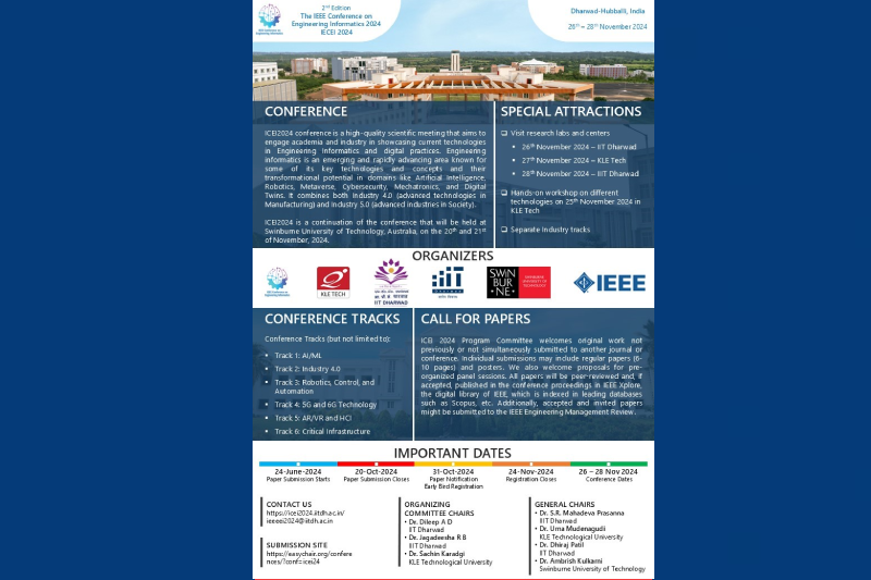 The IEEE Conference on Engineering Informatics 2024 (ICEI 2024)