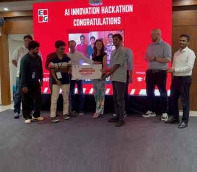 6th Sem students won consolation prize of Rs. 10000/- in grand finale of the EG AI Innovation Hackthon 2024